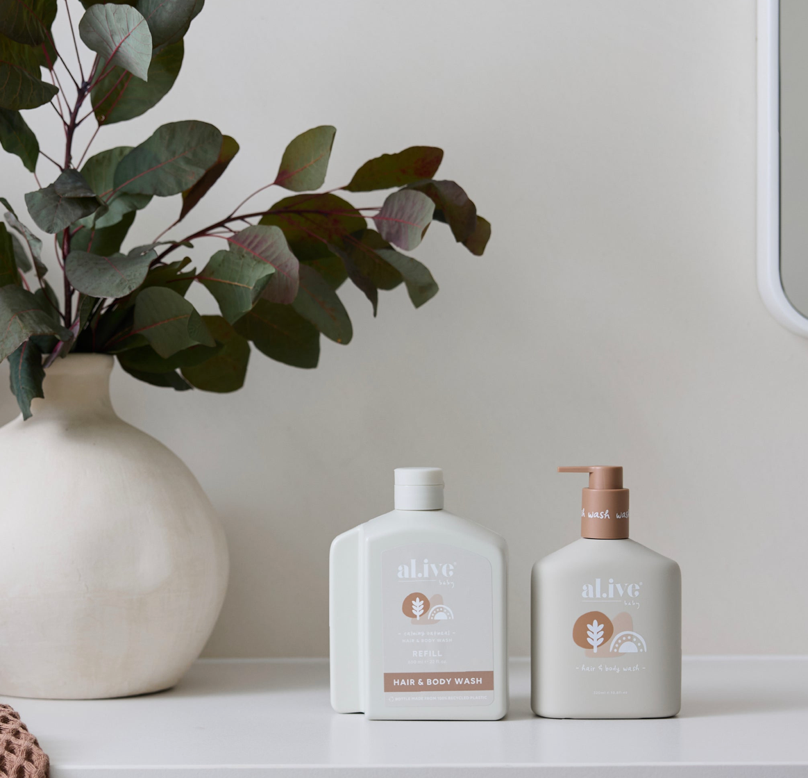 Al.ive 650mL Baby Wash Refill - Calming Oatmeal