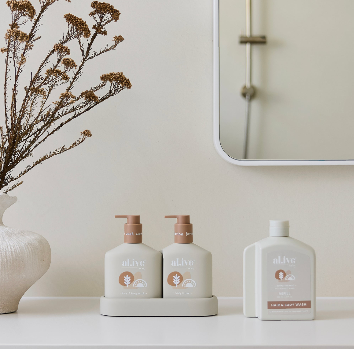 Al.ive 650mL Baby Wash Refill - Calming Oatmeal