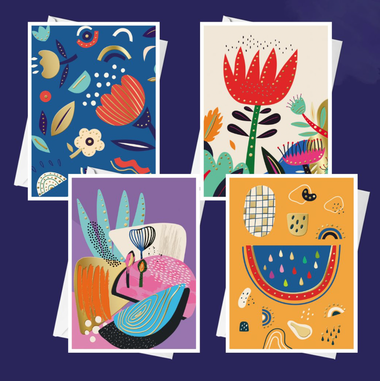 Floral Designed Cards (BLANK)