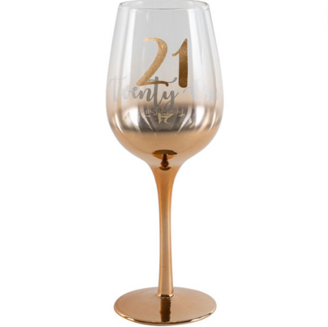 21 Rose Gold Ombre Wine Glass