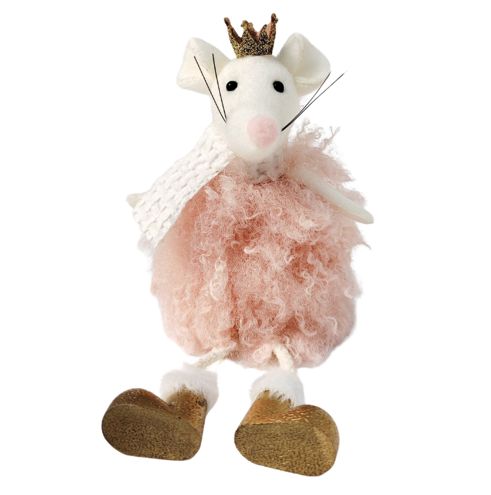🎄(Pink & Cream) Sitting Mouse Ornament