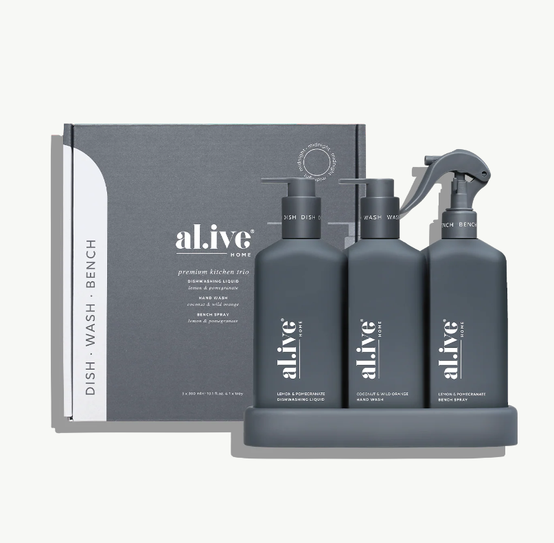 Al.ive 300mL Kitchen Trio - Lemon & Pomegranate + Coconut & Wild Orange