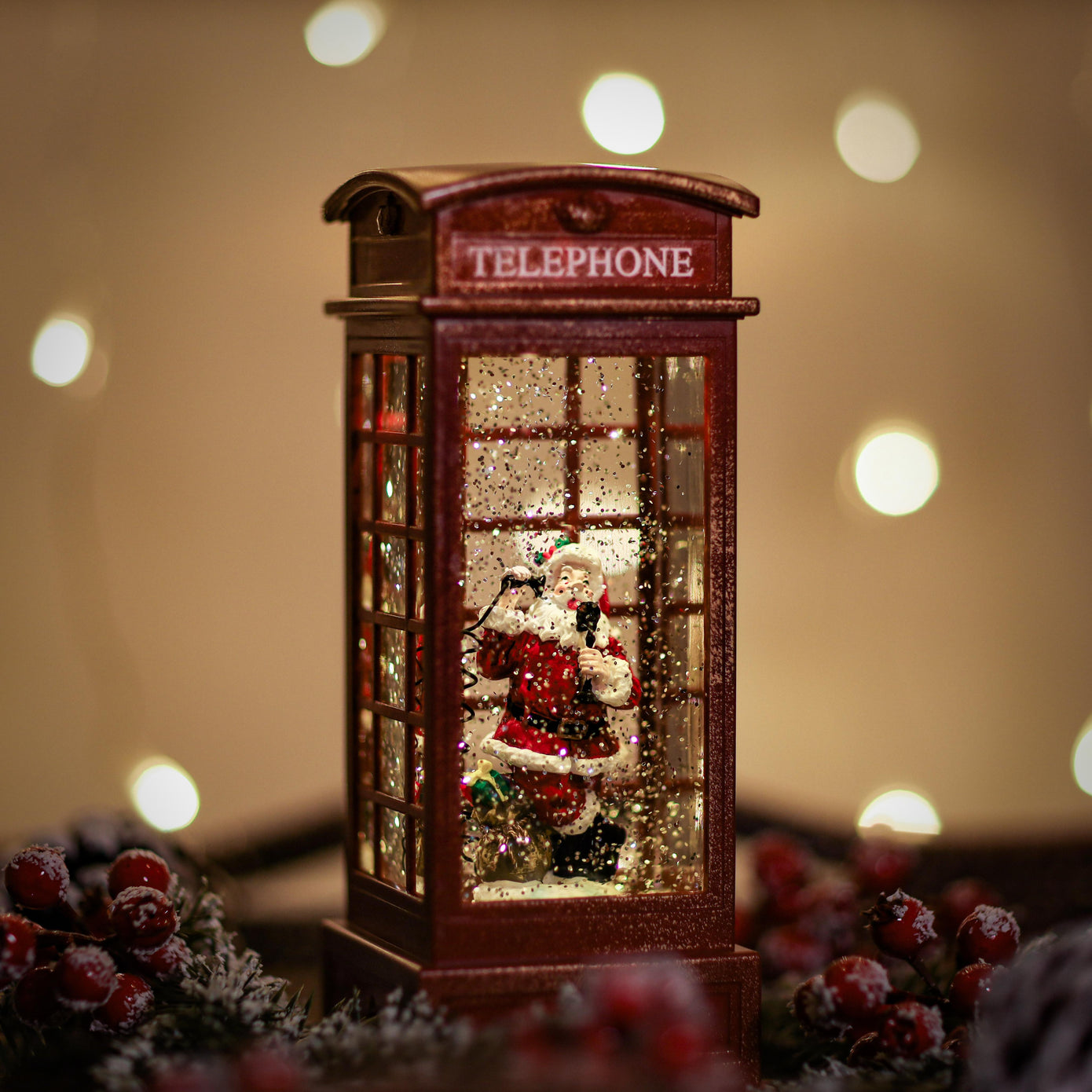 🎄Musical Snowing Telephone Box w/ Santa