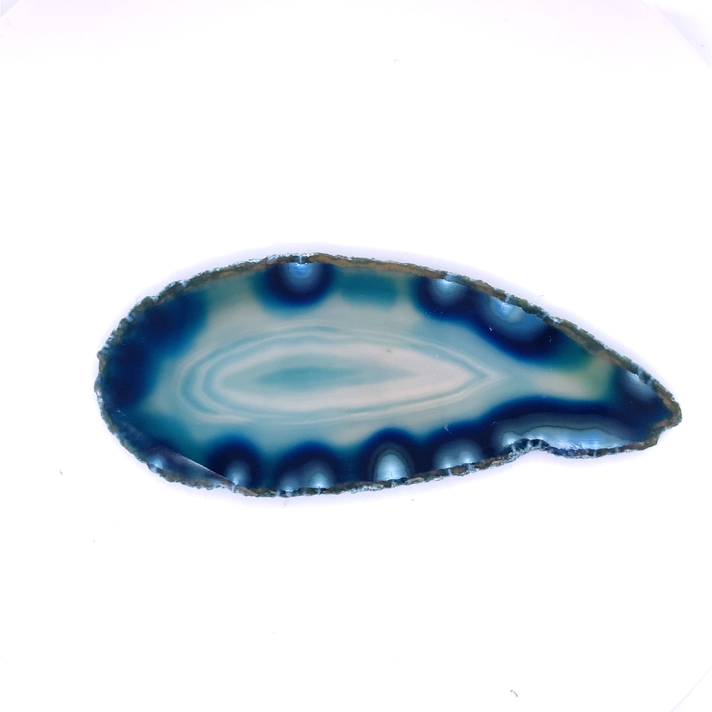 Blue Spots Agate Coloured Crystal Plate