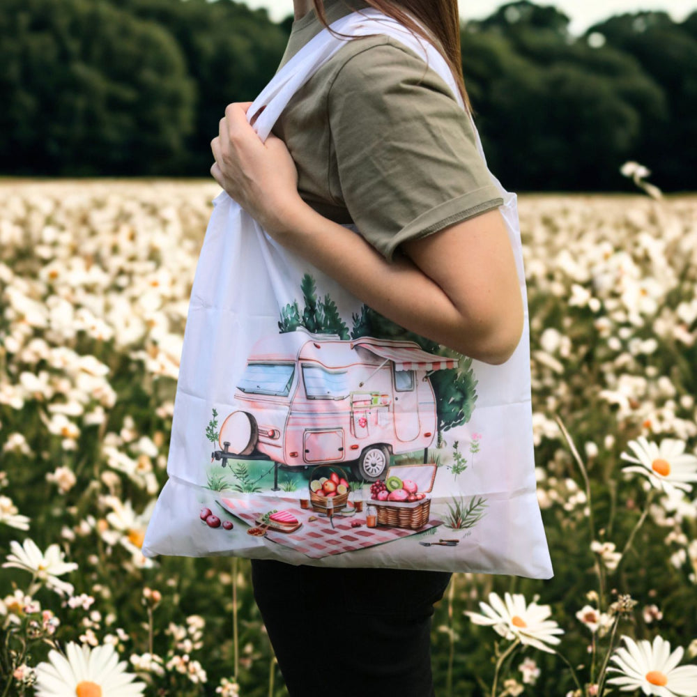 Caravan Pink Foldable Shopping Bag