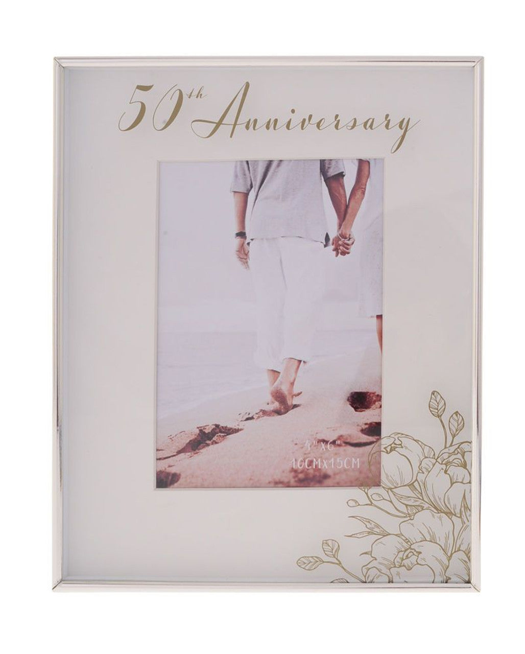 Floral Gold Anniversary Frame (4x6)
