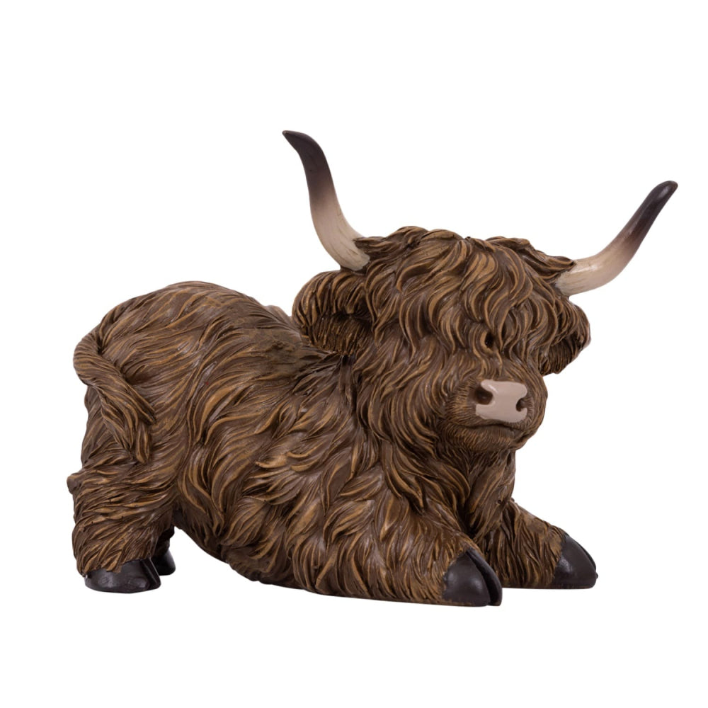 Rustic Meadow Highland Cow Statue - 2 designs