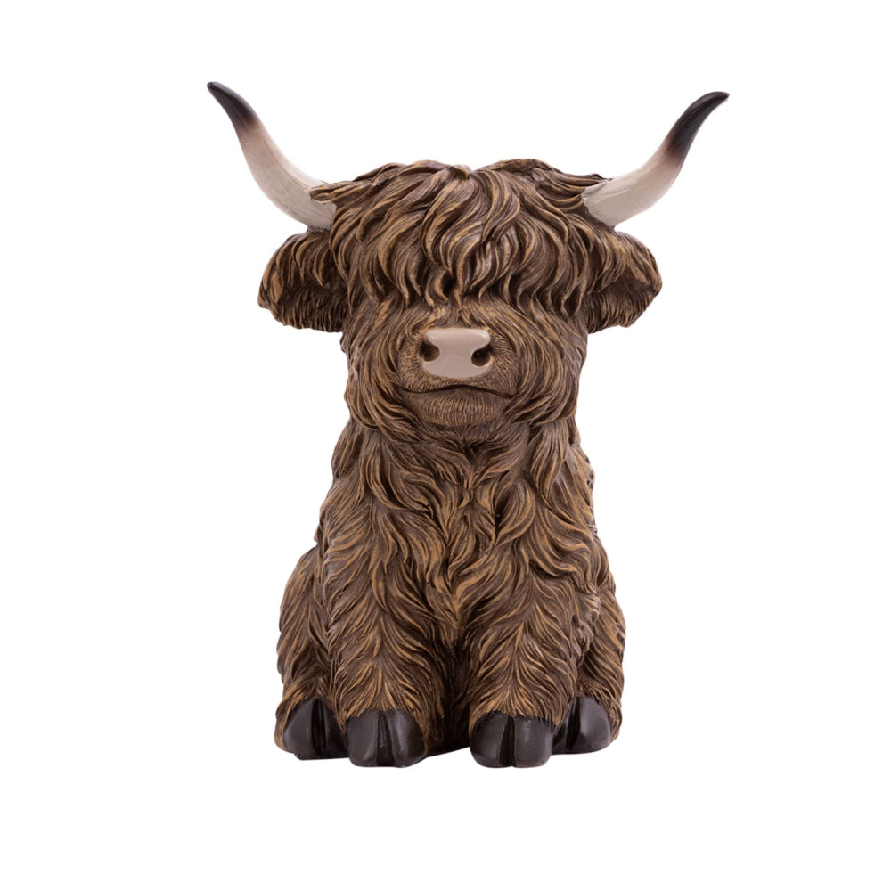 Rustic Meadow Highland Cow Statue - 2 designs