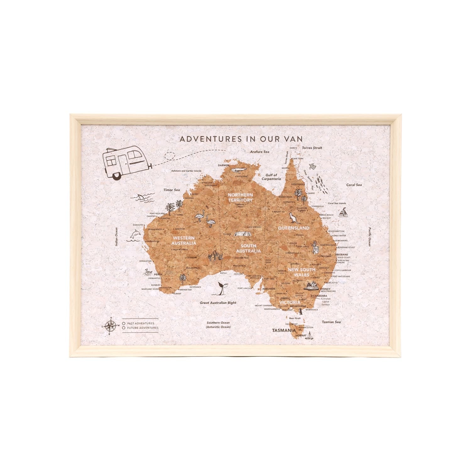 Caravan Travel Board Small Map - Australia