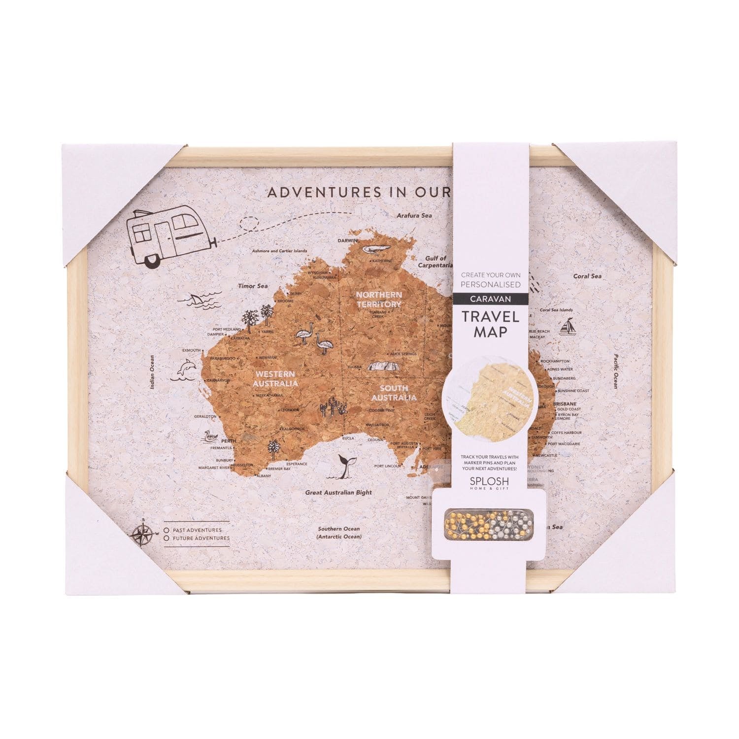 Caravan Travel Board Small Map - Australia