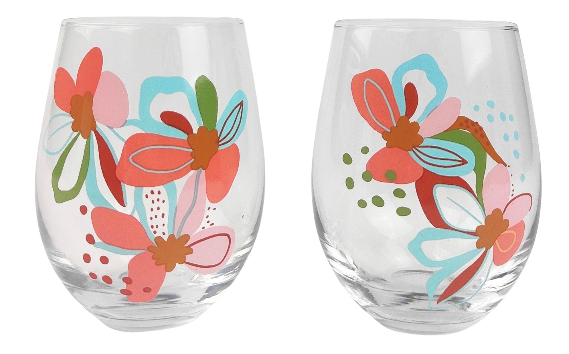 Franki Floral Colourful Wine Glass (Set of 2)