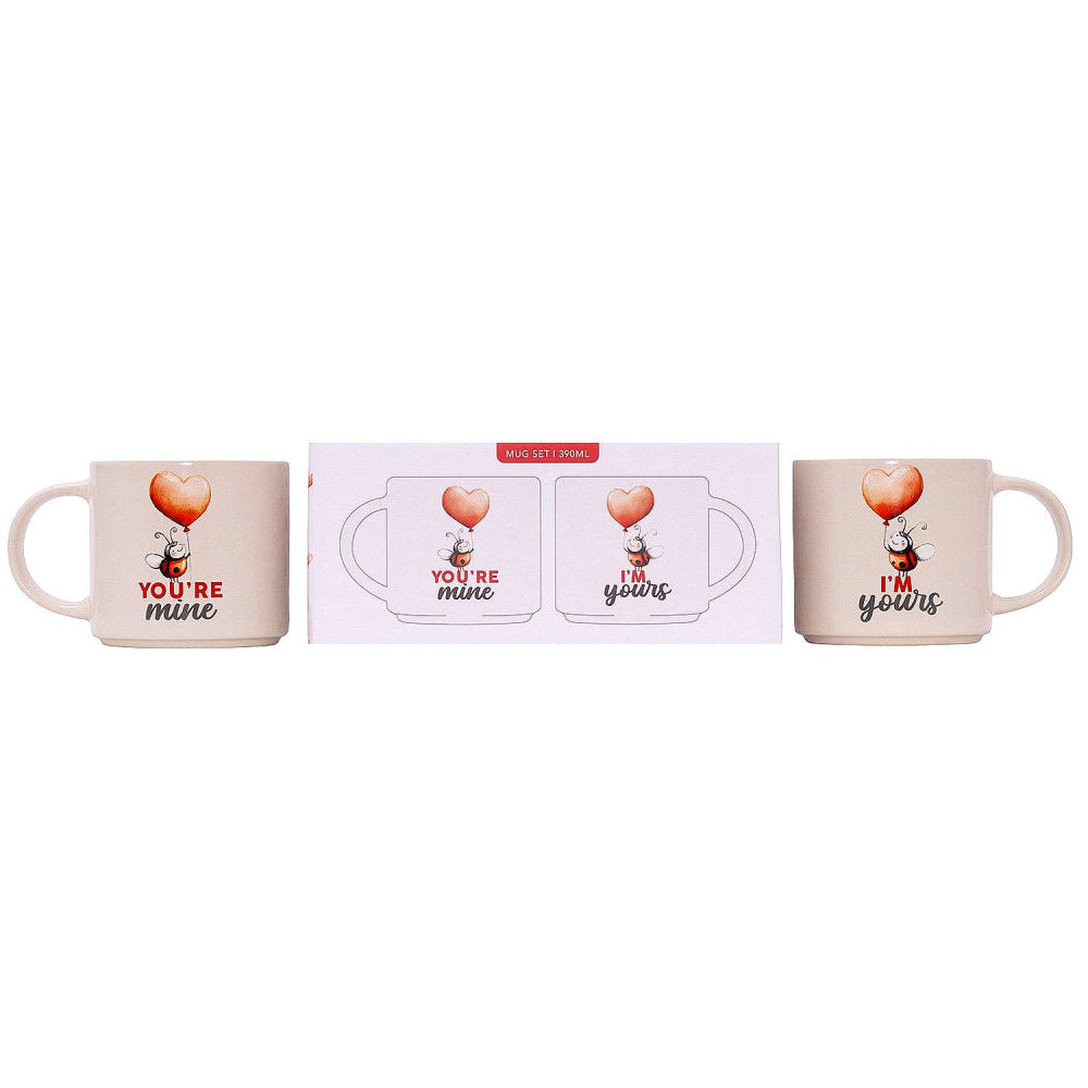 Valentine's Day Love Bugs (You're Mine - I'm Yours) Mug Set