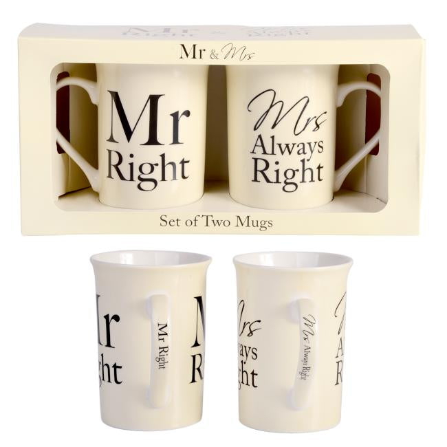 Mr & Mrs Right Mug Set of 2