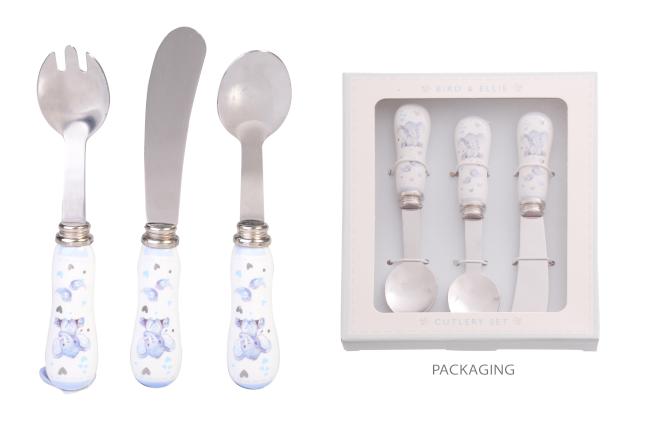 ELEPHANT BABY CUTLERY SET - 2 colours available