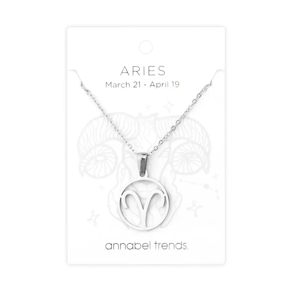 Zodiac Pendant Necklace - Aries
